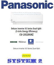 Panasonic (5 Ticks) System 2 | (CS-MXS9UBZ) + (CS-MXS12UBZ) | CU-2XS20UKZ | Multi-Split Aircon |