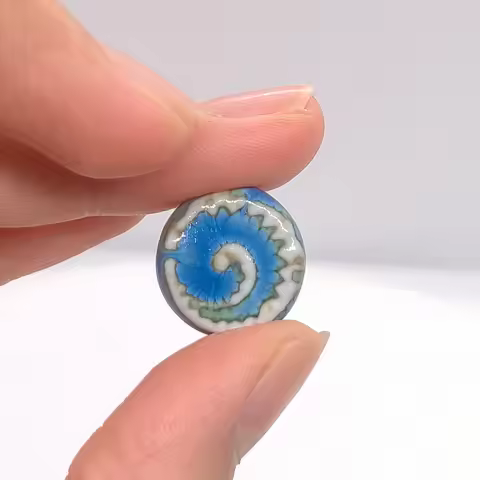 17mm 4pcs/8pcs Vintage Shell Beads ammonite fossil-shaped Ceramic Bead For DIY Bracelet Keychain Nec