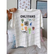 Only Fans T-Shirt Loose Breathable Round Neck Pattern Short Sleeve Attractive PatternedWanita Casual