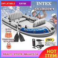INTEX 68324 Excursion 4Boat Set Inflatable Boat 4Person Fishing Boat Raft Boat Widened Kayak Air Kayak Angin Bot Mancing