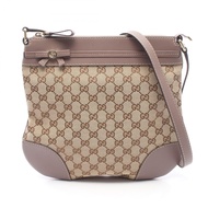 【二手】Gucci Mayfair Sherry Line 女士單肩包 257065 米色/紫色帆布皮革