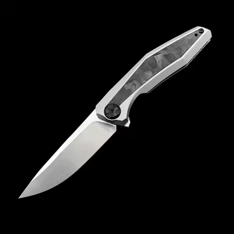 OK-0470 Dmitry Sinkevich 20CV Blade, Titanium+CF Handle Folding Knife Outdoor Camping Hunting Pocket