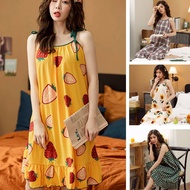 baju tidur seksi plus size Cami Slip Dress Pregnant perempuan pyjamas Cotton sleeveless dress Long n