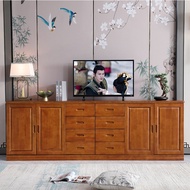 Chinese Style Solid Wood TV Cabinet 2.4m 2.8m 3.6m Height 80cm Living Room Movie Cabinet Long Storag