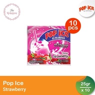 POP ICE Milk Shake Powder Minuman Es Blender Bubuk Rasa Stroberi Strawberry Renceng isi 10 Sachet