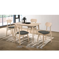 Ready Stock Dining Table Wood Top Set with Chairs