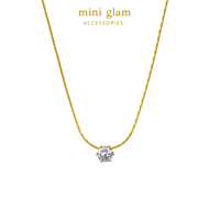 Miniglam Crown CZ Pendant Necklace สร้อยคอมงกุฎเพชรคริสตัล สีทอง - Holiday Edition