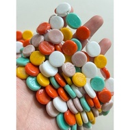 Plain coin glass beads, indonesian glass beads javabeads/