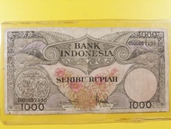 Uang Kuno Indonesia 1000 Rupiah Seri Bunga Tahun 1959 F