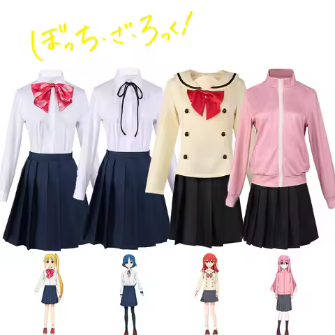 Bocchi the Rock! Cosplay Costume Set – Hitori Gotoh, Nijika Ijichi, Ryo Yamada, Ikuyo Kita School Un