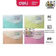 Deli 5506 PP File Data Bag Material, 2-slot button file holder, PASTEL COLOR