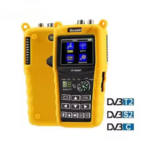 VF-6800P HD Digital Satellite TV Finder Meter Combo Support DVB-T2/DVB S2/DVB C Sat Finder Meter PK 