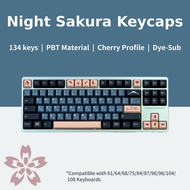[SG Local Stock] Night Sakura Keycaps | 134 Keys | Cherry Profile | PBT Dye-Sub | Royal Kludge Tecware Keychron  Keycap