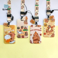 IU MISS ABS Capybara Card Holder Animal Plastic Cartoon Card Case Badge Sleeve Protective Bus Card Cover Girls