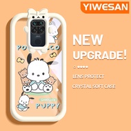 YIWESAN เคสสำหรับ Xiaomi Redmi Note 9 Redmi เคส10X ลายการ์ตูนสุนัขน่ารักโปร่งใสใหม่อัปเกรดซิลิโคนนิ่มใสบางและให้ความรู้สึกดีฝาครอบป้องกันเคสเคสมือถือกันกระแทก