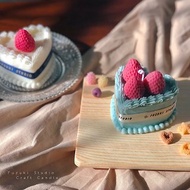 草莓奶油蛋糕蠟燭 韓系復古愛心蛋糕香氛蠟燭 生日禮物 情人節禮
