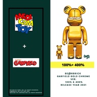 Bearbrick BE@RBRICK GARFIELD GOLD CHROME Ver. 100% & 400% Release Year 2022