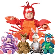 Baby Boy Cute Animal Costume Romper Halloween Birthday Cosplay Shark Rabbit Pug Butterfly Dinosaur Dress Up