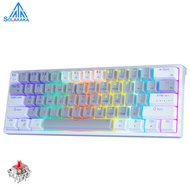 SK961 61คีย์บลูทูธ5.0 & แบบมีสาย Dual คีย์บอร์ดแบบกลไกเต็มรูปแบบ Anti-Ghosting โปรแกรมและ20สีสัน Bac