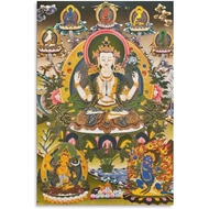 Chenrezig 5 Dhyani Buddha Buddhist Room Aesthetics Posters Canvas Posters Bedroom Decoration Sports 