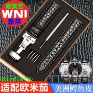 2024❉ XIN-C时尚4 Suitable for for/Omega/watch strap Men's genuine leather for/Omega/Butterfly Seamaster Speedmaster joint Swatch Planet watch strap 20