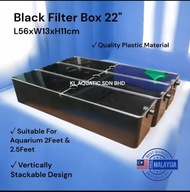 22" Black Top Filter Box (L56XW13XH11CM)- Aquarium Filter Box (2Ft-2.5Ft) Aquarium Use