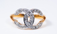 SUPER FLASH SALE : แหวนทอง(18K) แหวนชาแนล ประดับเพชแท้