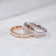 T Titanium Steel Single Row Diamond Ring 4mm Female Couple Beauty Code Circumference Color Retention