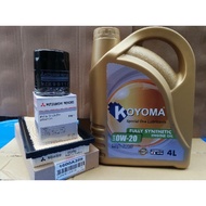 MITSUBISHI ATTAGE,MIRAGE OIL FILTER + AIR FILTER + KOYOMA 0W20 FULLY SYNTHETIC ENGINE OIL