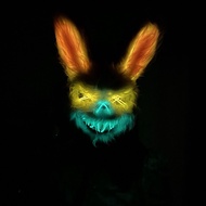 Halloween EL Luminous Mask LED Full Face Mask Men Women Party Props Cute Rabbit Collision Style Horror Graffiti EXY1