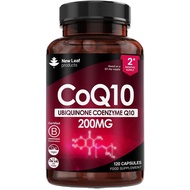 CoQ10 Supplement 200mg - Co Enzyme CQ10 120 Vegan Capsules 100% Pure and Naturally Fermented Ubiquin