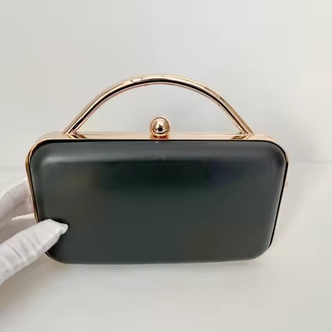 20x12 Cm Box Frame Metal Bag Frame Plastic Case DIY Clutch Shell Handmade Bag Handle Craft Parts Rou