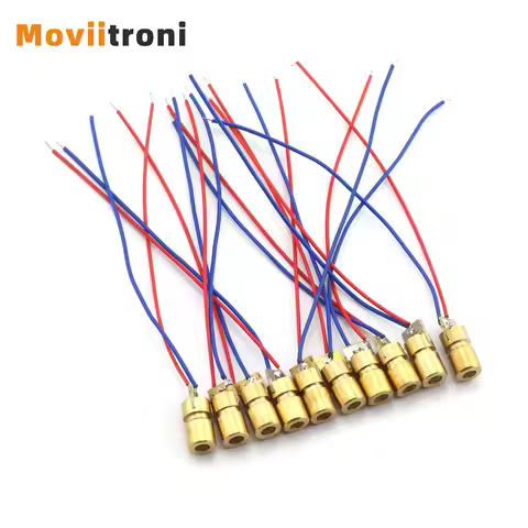 10pcs Laser Diodes 5mW 650nm Diodo Dot Laser Diod Circuit 3V/5V Copper Head Module Pointer Sight