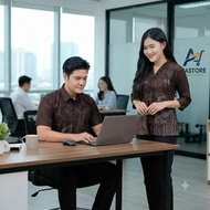 BATIK COUPLE SANIA RUFFLE HEM BLOUSE BOLERO SIZE ML XL XXL batik set baju couple set