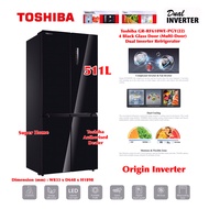 Toshiba Multi-Door Refrigerator GR-RF610WE-PMY (22) Black Glass 511L Dual Inverter Refrigerator GR-R