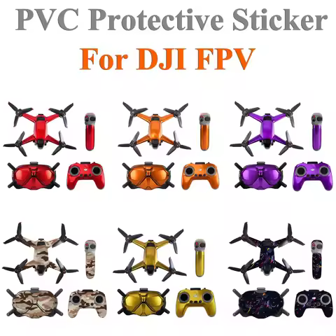 PVC Sticker For DJI FPV Combo Protector Drone Decorative Sticker Body Covering Film Solid Color Fluo