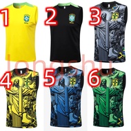 24 25 Brazil blue yellow vest soccer training set soccer jersey