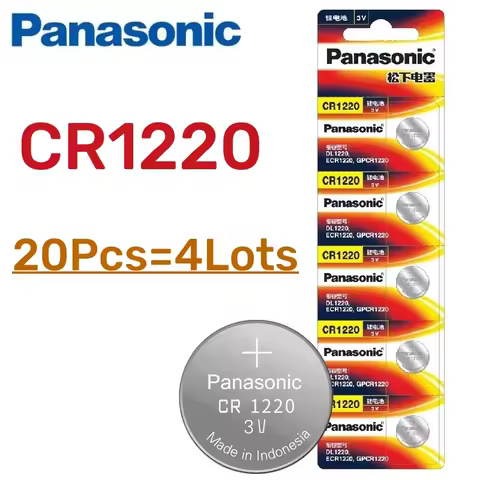 20pcs Original PANASONIC CR1220 CR 1220 3V Lithium Battery For Watch Calculator Clock Remote Control
