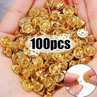 100 Pcs Nail Tie Tack Lapel Pin Back - DIY Clothing Accessories - Round Squeeze Clip Brooch - Keeper