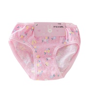 LJMOFA 1-12 Years Old Girls Three-pack Tooth Edge Cotton Underwear Cute Printed Pattern Comfortable