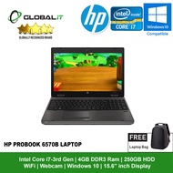 (Refurbished Notebook) HP Probook 6570b Laptop / 15.6 inch LCD / Intel Core i7-3rd Gen / 4GB DDR3 Ram / 250GB HDD / WiFi / Windows 10 / Webcam