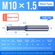 1PC Single Tooth Thread End Mill For Steel Tungsten Steel Milling Cutter CNC Cutting Tool