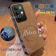 For Realme C85 Pro 4G 2025 Luxury Ultra Thin Slim Leather For Magnetic Phone Case For Realme C85 C85