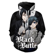 2023 Anime Black Butler Hoodies 3D Hoge Kwaliteit Sweatshirts Kuroshitsuji Figure Print Hoody Streetwear Coat Anime Women Hoodie
