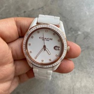 COACH手錶 蔻馳手錶 新品PRESTON系列石英錶 經典大C白色陶瓷手錶 女生防水腕錶 休閒時尚女錶14503263 14503264