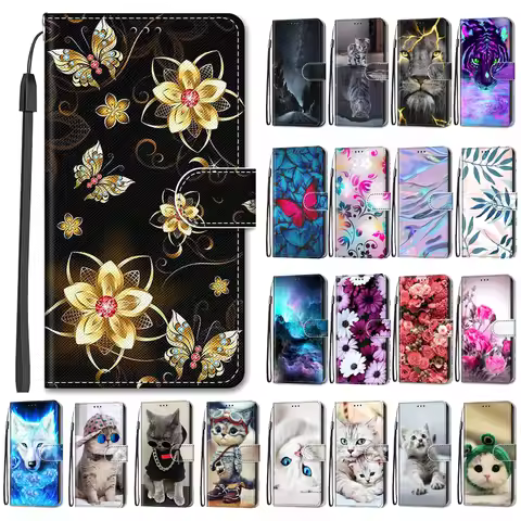 Flower Pattern Flip Case For Xiaomi Redmi 10 Redmi10 2022 Wallet Leather Phone Case Stand Book Cover