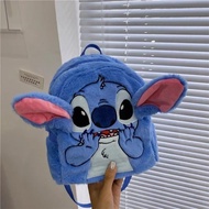 MINISO Disney Stitch New Plush Backpack Cartoon Fashion 3D Mini Women Backpack Large Cute Anime kawaii Cartoon Children's Gifts