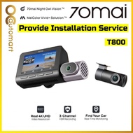 70mai T800 3 Channel Dashcam Dual 4K HDR 4G GPS Tracking Recorder AI Motion Detection