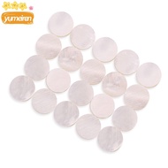 YUMEIREN 20Pcs  ​Fretboard Inlay Dots​, White Pearl Shell ​6mm ​Fretboard Position Marker​, Easy to 