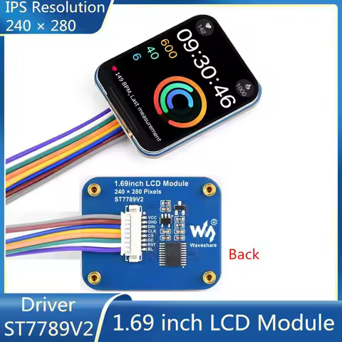 1.69 Inch IPS LCD Display SPI Interface 262K Colors 240×280 Resolution For Arduino ESP32 Raspberry P